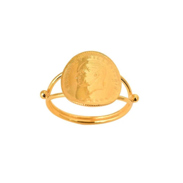 Ata Çeyrek Altınlı Yüzük Bombeli 22 Ayar