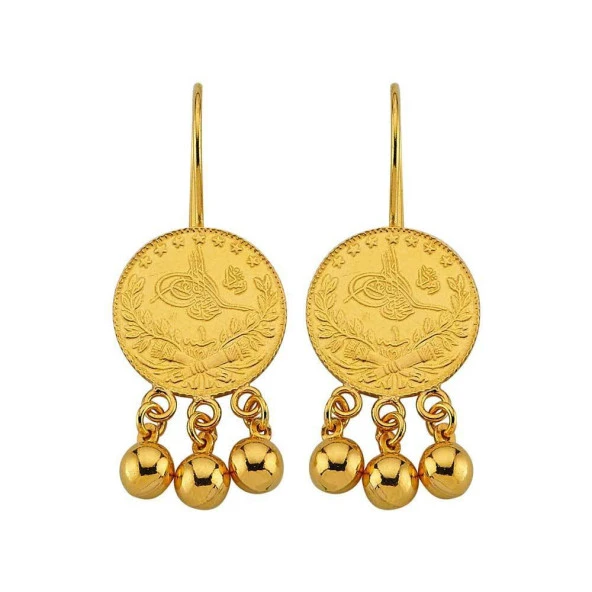 Reşat Küpe Üç Toplu 6.00 Gram 22 Ayar Altın