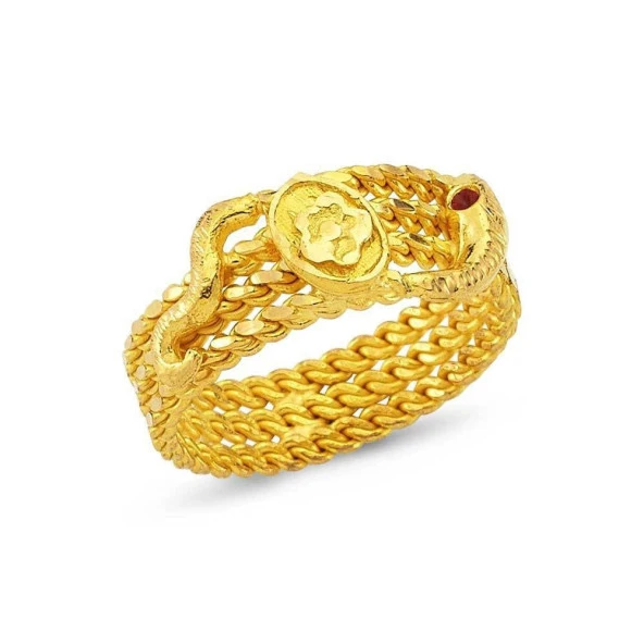 Üç Sıralı Burma Yüzük 22 Ayar Altın 6.00 Gram