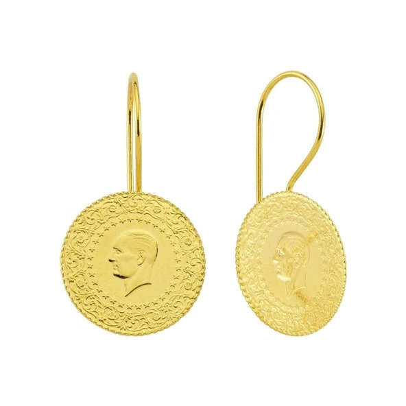 Çeyrekli Altınlı Küpe 4,50 Gram 22 Ayar Altın