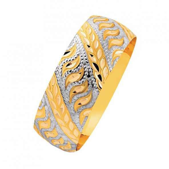 14 Ayar Mega Bilezik 25 Gram Yaprak Model