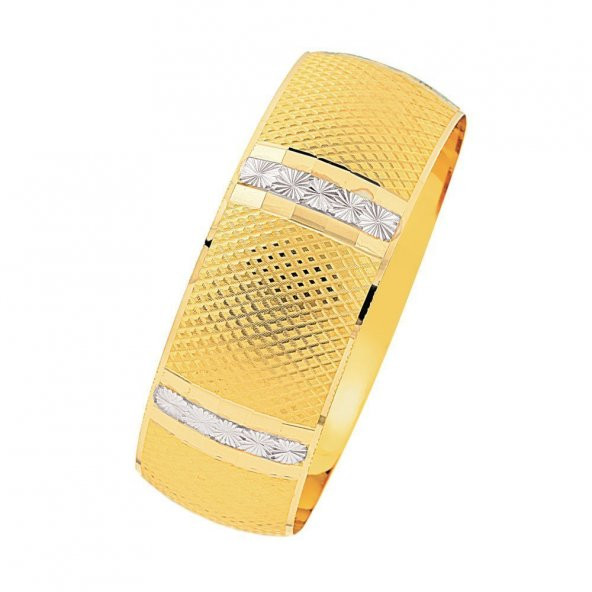 14 Ayar Mega Bilezik 25.00 Gram Yıldız Rodajlı