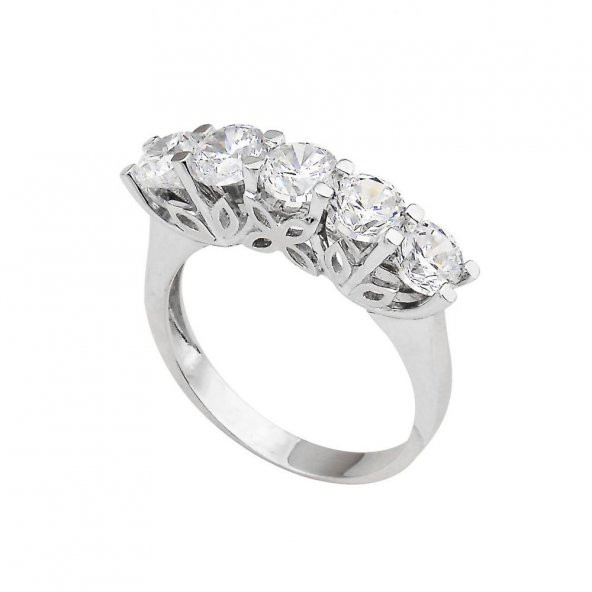 14 Ayar Beyaz Altın Swarovski Beştaş 3.90 Gram