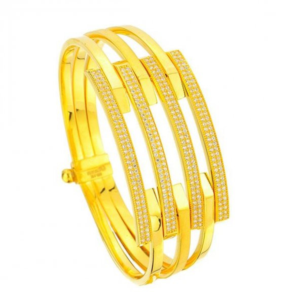 Kaburga bilezik Taşlı 3 kollu 30,00 Gram 22 Ayar Altın