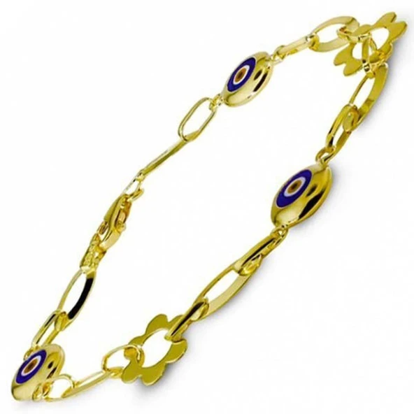 Papatyalı Nazar 14 Ayar Altın Bileklik ürün görseli