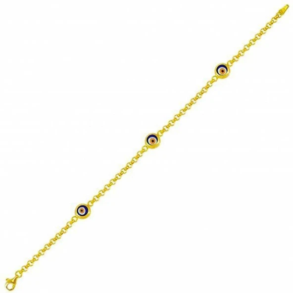 Üçlü Kuş Gözlü 14 Ayar Altın Bileklik ürün görseli