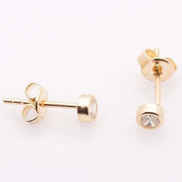 Küpe Tektaş 0,95 Gram 14 Ayar Altın