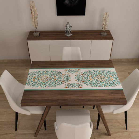 Dijital Baskılı Runner Yıkanabilir ve Silinebilir Kumaş Relax Desenli - 3