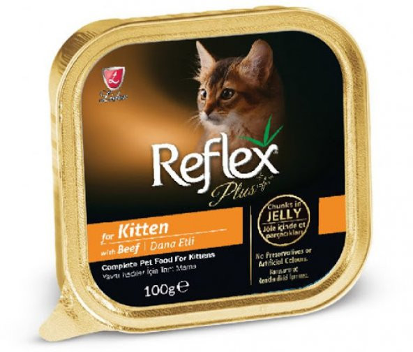 Reflex Plus Biftekli Alu - Tray Yavru Kedi Maması Jöle İçinde Et Parçacıklı 100 gr
