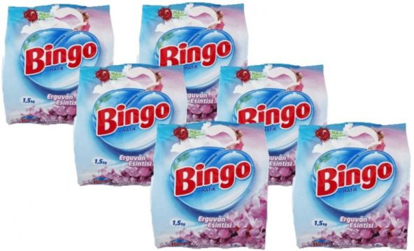 Bingo Toz Deterjan Erguvan Esintisi 1.5 Kg 6Lı Paket