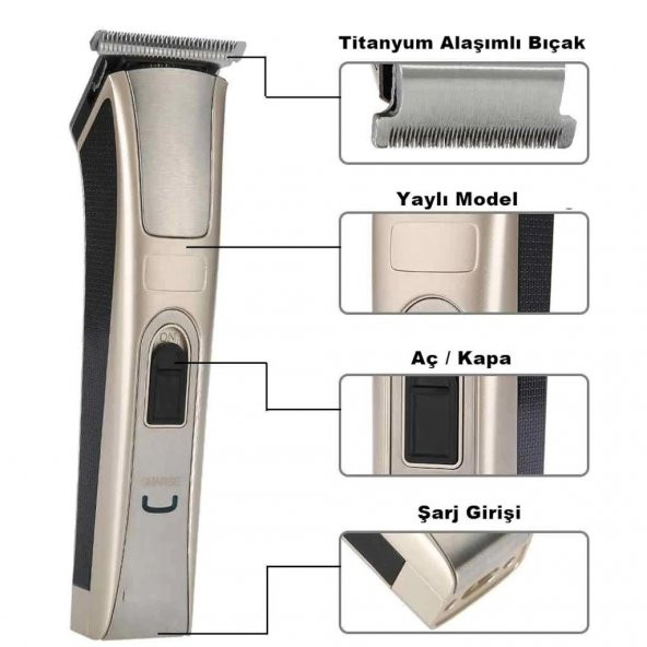 Profesyonel  T-Cut  TQ-128 Ense Sakal Bıyık Saç Tıraş Makinesi