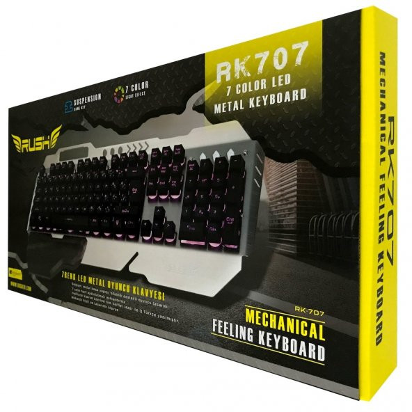 Rush RK707 Led Işıklı Metal Oyuncu Gaming Mekanik Hisli Klavye - 6