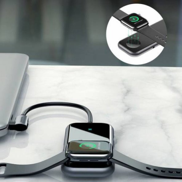 Orjinal Baseus HUB Type-C to 2 x USB3.0+HDMI+ PD+ iWatch Wireless Şarj 4K Aktarım 60w Şarj desteği - 5