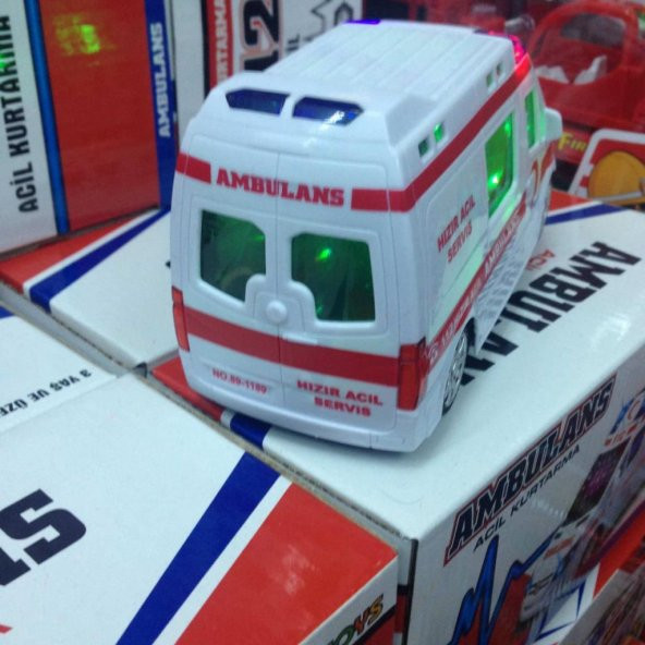 Oyuncak Ambulans 3D Gerçekçi Sesli Işıklı 16 Cm Uzunluk - 5