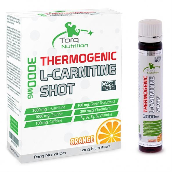 Torq Nutrition Thermogenic L-Carnitine Shot 8'li 3000 mg. Portakal