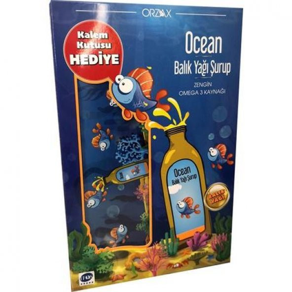 Ocean Omega 3 Portakallı Balık Yağı Şurubu 150 ml - Kalem Kutusu Hediyeli