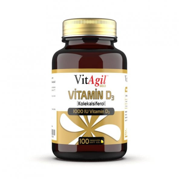VitAgil GOLD 1000 IU Vitamin D3 - 100 Kapsül