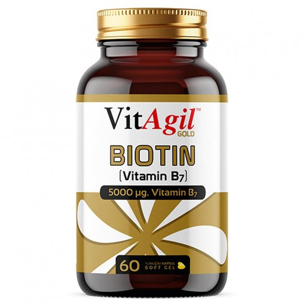VitAgil Gold 5000 mcg Biotin (Vitamin B7) 60 Kapsül