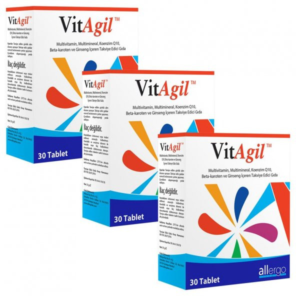 3 Adet VitAgil 30 Tablet | Multivitamin - Multimineral