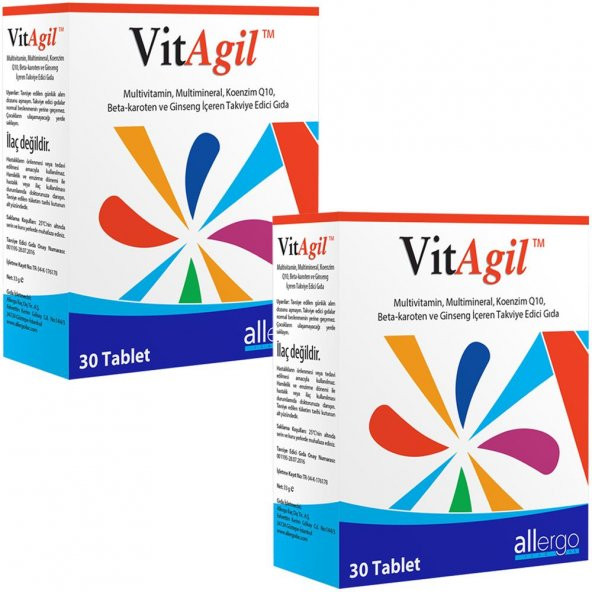 2 Adet VitAgil 30 Tablet  Multivitamin - Multimineral