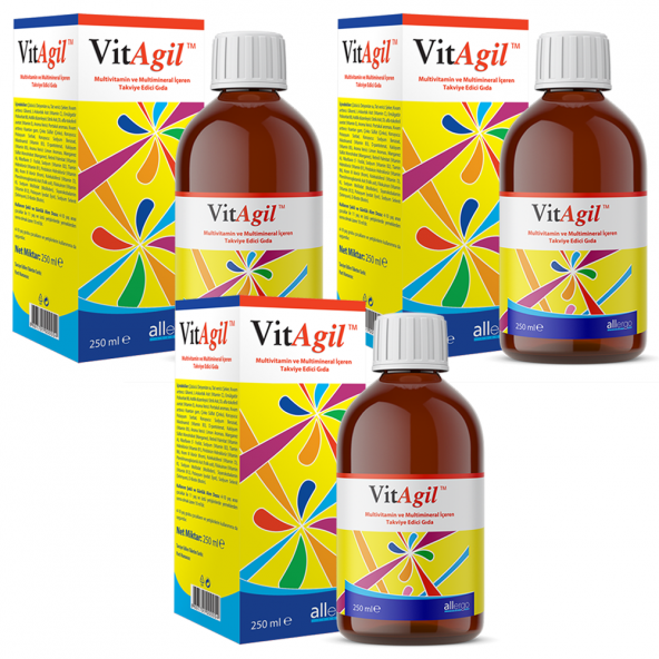 3 Adet VitAgil 250 ml Şurup Multivitamin - Multimineral