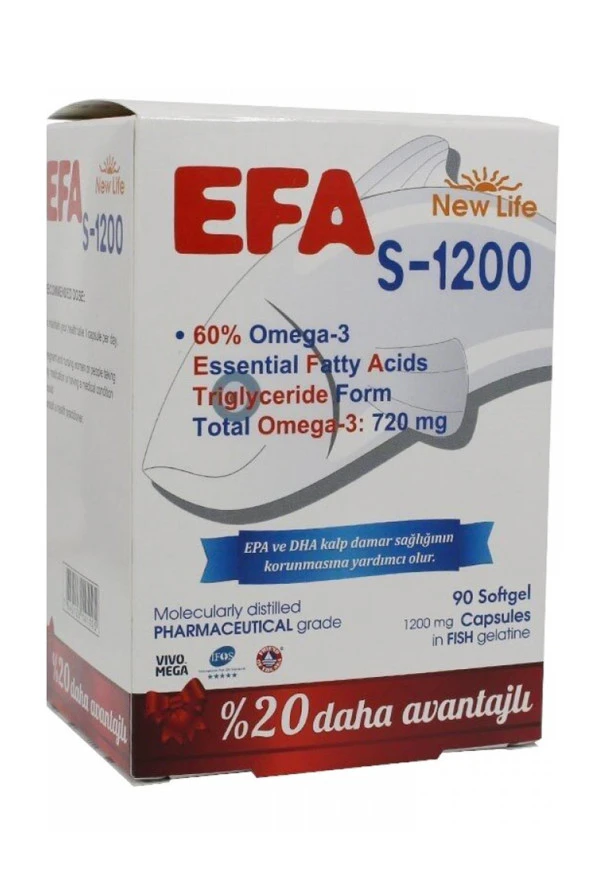 New Life EFA S-1200 mg 90 Kapsül