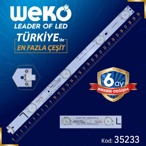 Weko 40DB 4X11 MBL-40035D411EH0-V2-L - ECHOM-40CL_4640CL042_A1 - L Type - 30 cm 4 Ledli - (WK-900)