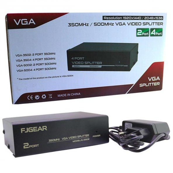 Powermaster PM-3502 2 Port VGA Splıtter Dağıtıcı (350MHZ - 1920X1440) - 1