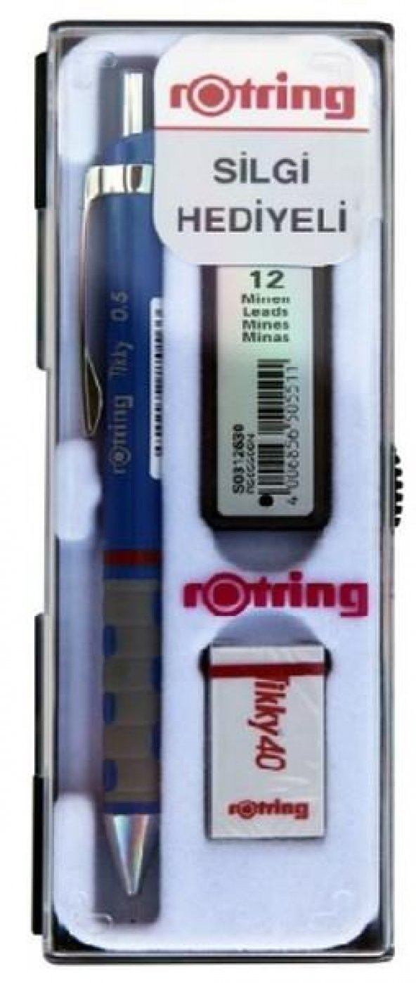 Rotring Okul Seti Versatil+Min Silgi Hediyeli 0.5 MM Mavi RO-KK07-05M