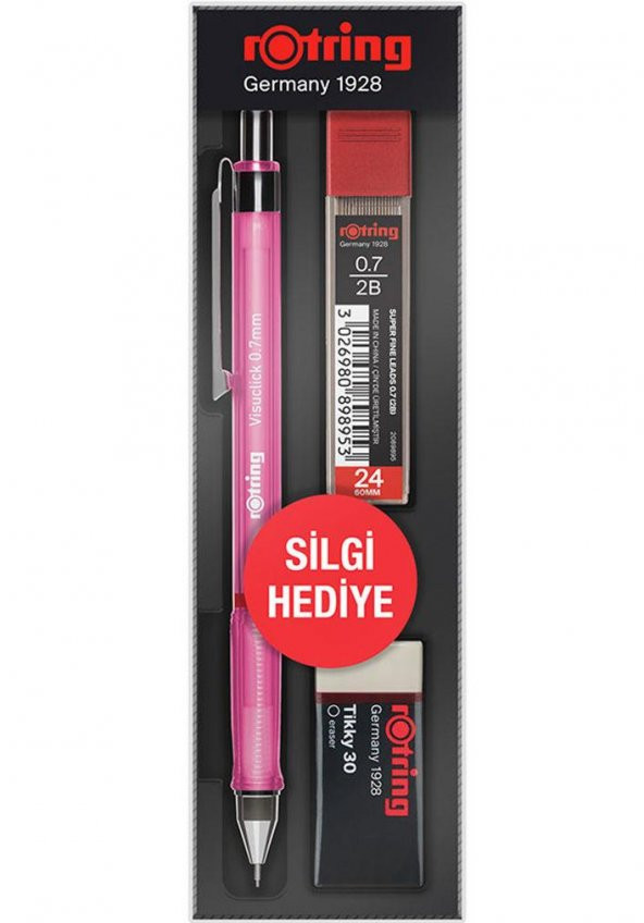 Rotring Okul Seti Visuclick Versatil + Min Silgi 0.7 MM Pembe RO-VK07-PEMBE
