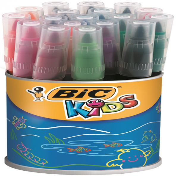 Bic Keçeli Boya Kalemi Visa Fırça Uç 18 Renk 828965 - 1