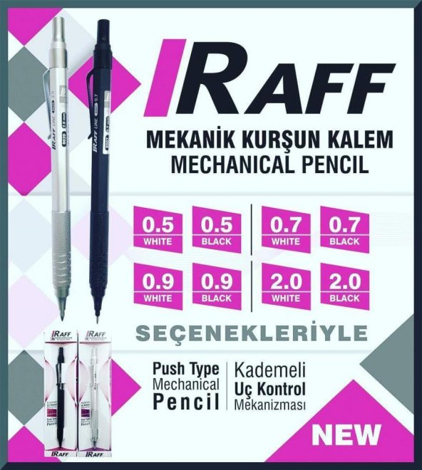 Raff Versatil Kalem Metal 0.5 MM Beyaz 20647