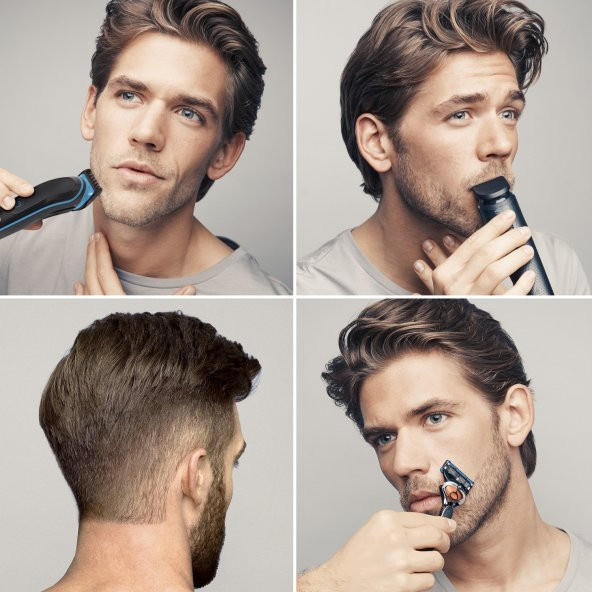 Braun MGK 5045 Erkek Bakım Kiti AutoSense Teknoloji Siyah&Mavi Kablosuz Islak&Kuru 7in1 Şekillendirici + Gillette Hediye - 3