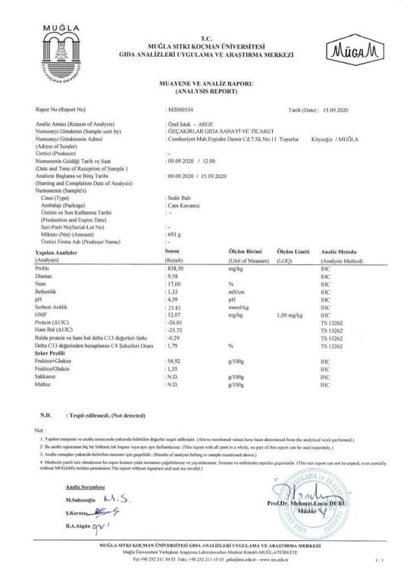 Köyceğiz Balı Sedir Balı 330 g Cam Kavanoz - 7