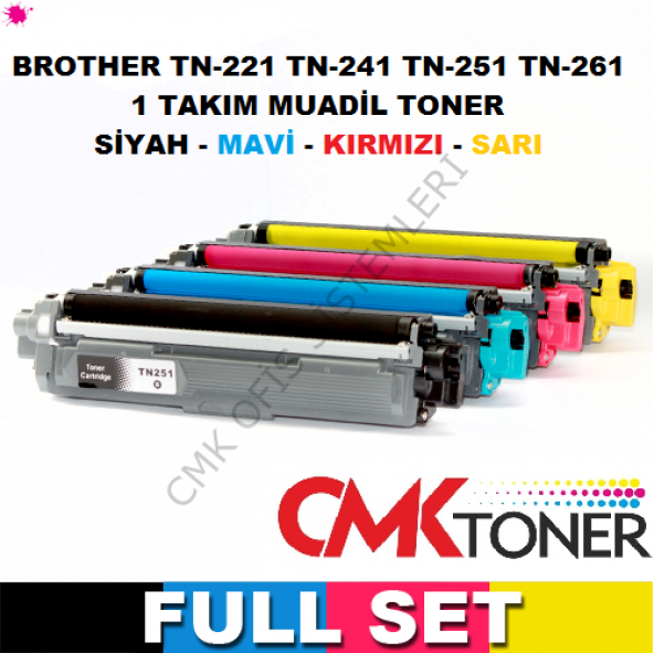 BROTHER TN-221 - TN-241 - TN-251 - TN-261 / 4 RENK MUADİL TONER SETİ