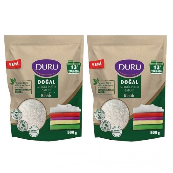 Duru Doğal Granül Matik Sabun Klasik 13 Yıkama 2 x 500 G