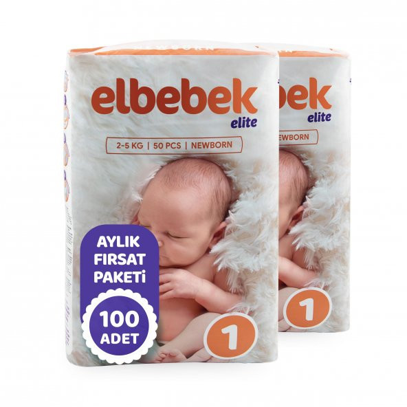 ELBEBEK ELİTE BEBEK BEZİ 1 NUMARA YENİDOĞAN 100 ADET - 2