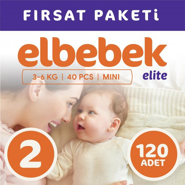 ELBEBEK ELİTE BEBEK BEZİ 2 NUMARA MİNİ 120 ADET