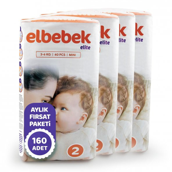 ELBEBEK ELİTE BEBEK BEZİ 2 NUMARA MİNİ 160 ADET - 2