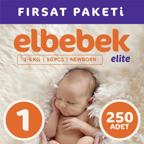 ELBEBEK ELİTE BEBEK BEZİ 1 NUMARA YENİDOĞAN 250 ADET