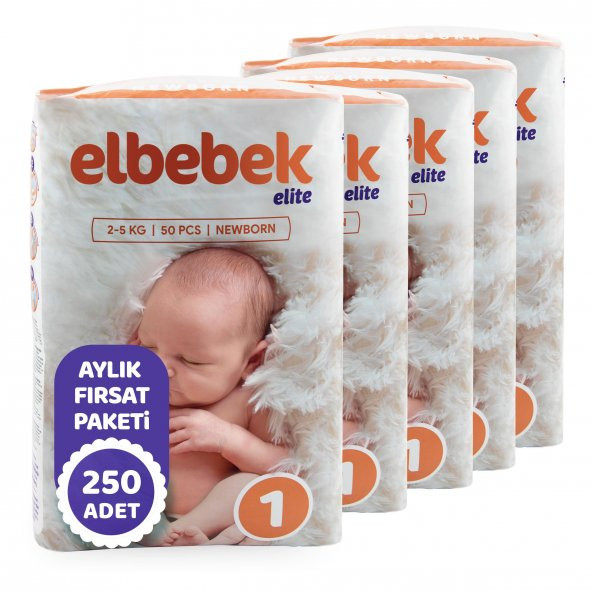ELBEBEK ELİTE BEBEK BEZİ 1 NUMARA YENİDOĞAN 250 ADET - 2
