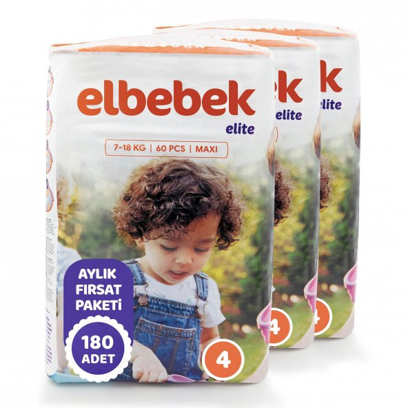 ELBEBEK ELİTE BEBEK BEZİ 4 NUMARA MAXI 180 ADET - 2