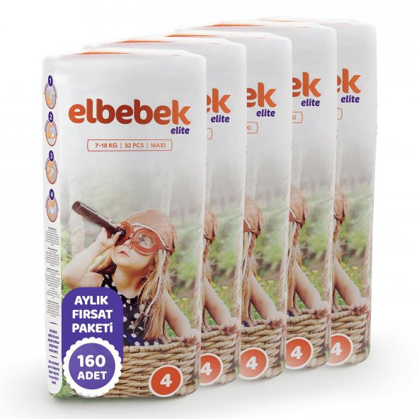 ELBEBEK ELİTE BEBEK BEZİ 4 NUMARA MAXI 160 ADET - 2