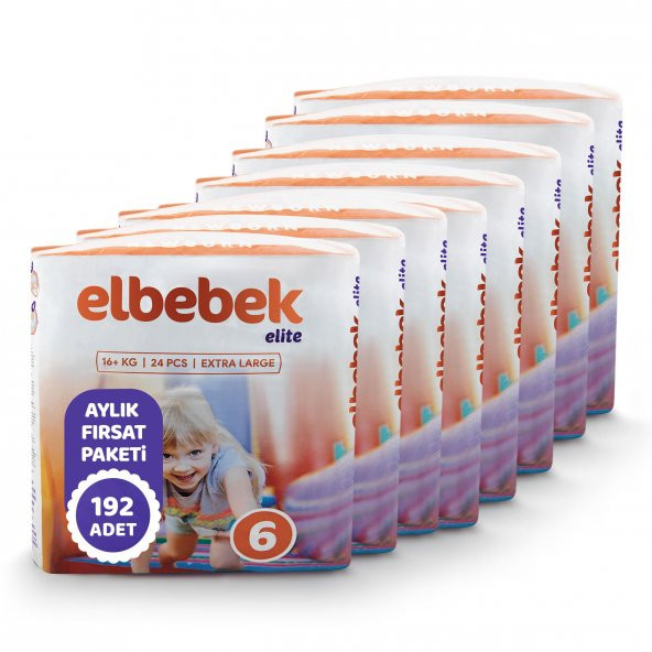 ELBEBEK ELİTE BEBEK BEZİ 6 NUMARA X LARGE 192 ADET - 2