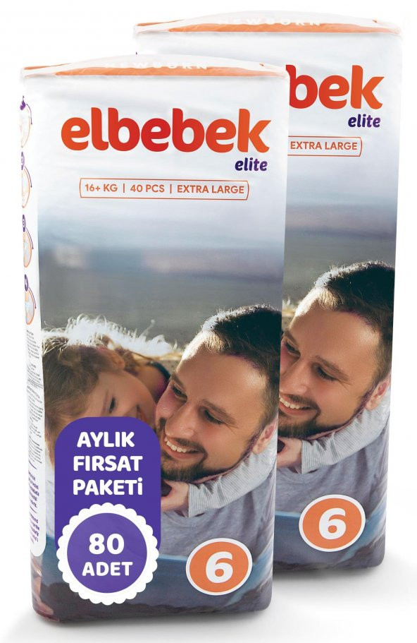 ELBEBEK ELİTE BEBEK BEZİ 6 NUMARA X LARGE 80 ADET - 2