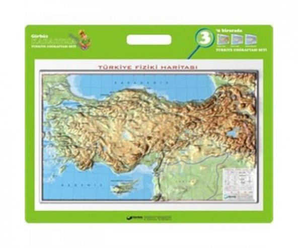 Gürbüz Kabartma Türkiye Harita Fiziki 35x50
