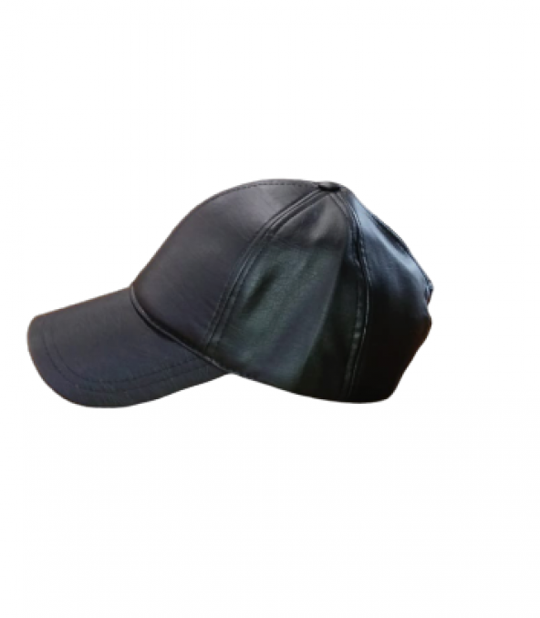 Toscana Tekstil Suni Deri Unisex Beyzbol Cap Şapka Siyah 1024LTHR