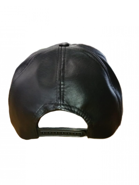 Toscana Tekstil Suni Deri Unisex Beyzbol Cap Şapka Siyah 1024LTHR - 3