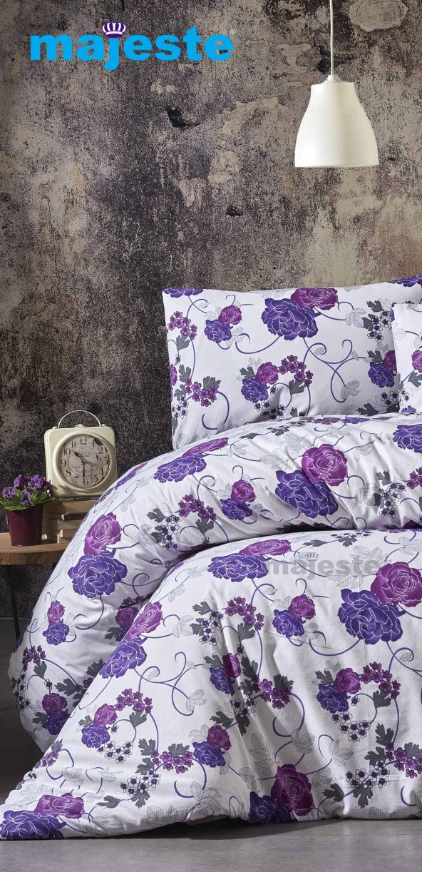 Toprak Ev Elegant  %100 Pamuk Çiçekli Çift Kişilik Nevresim Takımı - 9219 - 2
