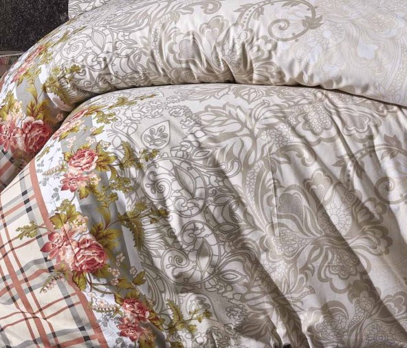Toprak Ev Elegant %100 Pamuk Çiçekli Çift Kişilik Nevresim Takımı - 11130 - 3